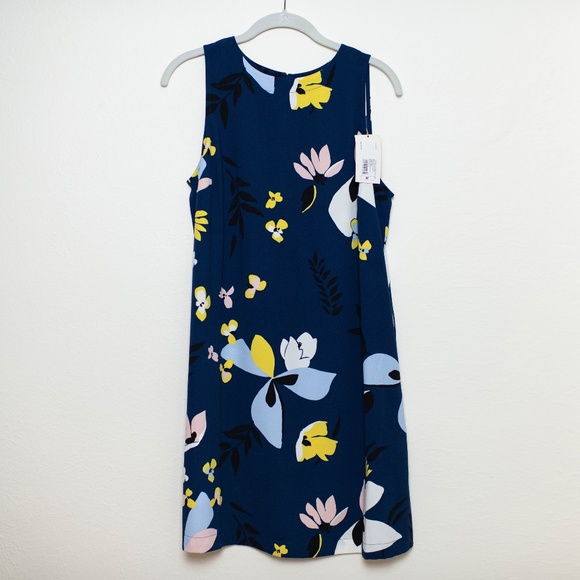 NWT A New Day Floral Blue Shift Dress - Picture 1 of 4